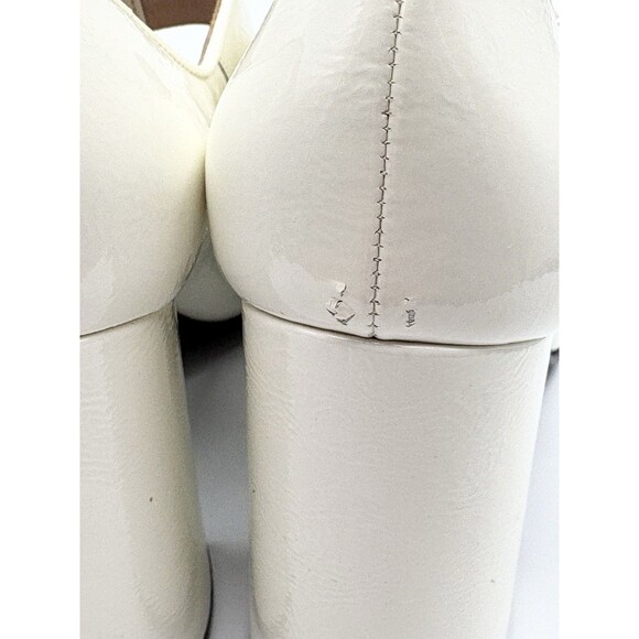Miu Miu White Patent Leather Mary Jane Heels T-Strap Block Heel Sz EU 35.5 - Picture 10 of 13